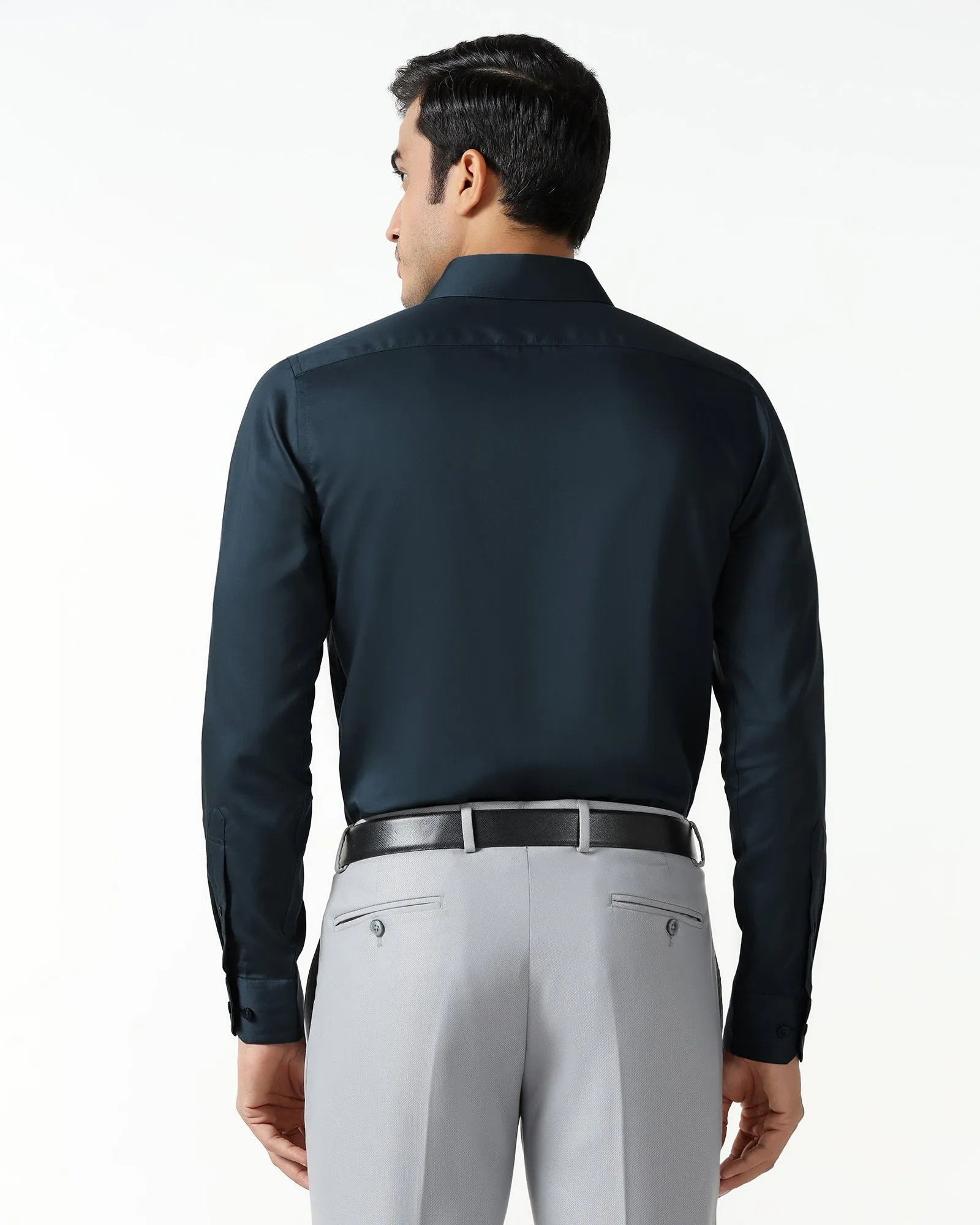 All-Weather Ready Subtle pattern Teal Solid Shirt - Roger