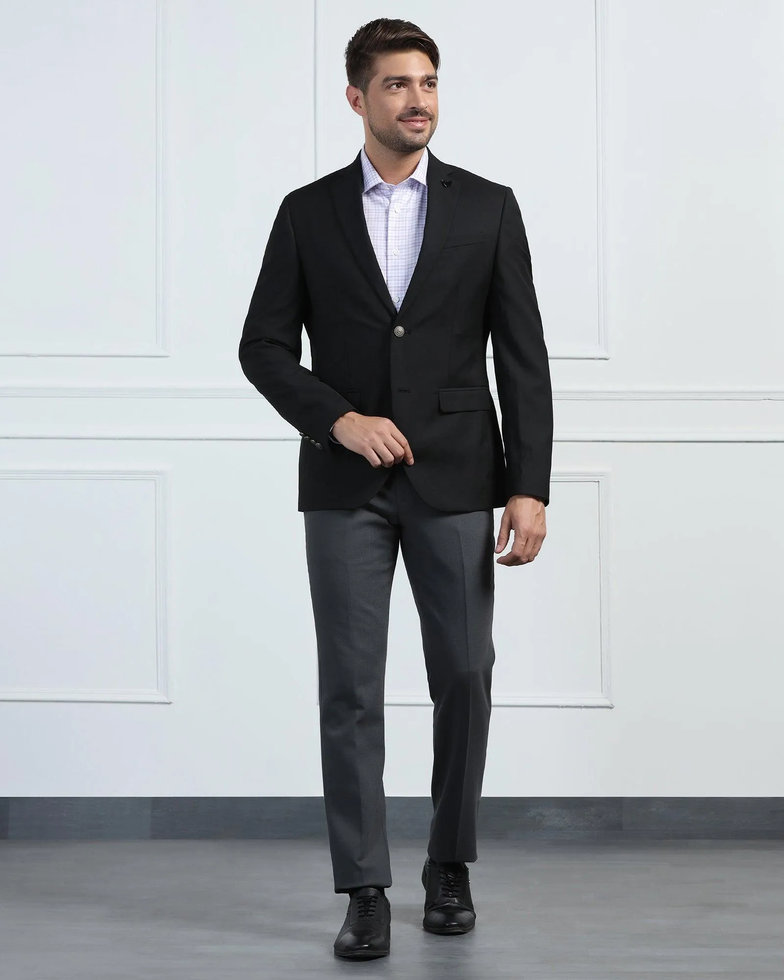 Formal Black Textured Blazer - Pajero Heat Reflective Lining