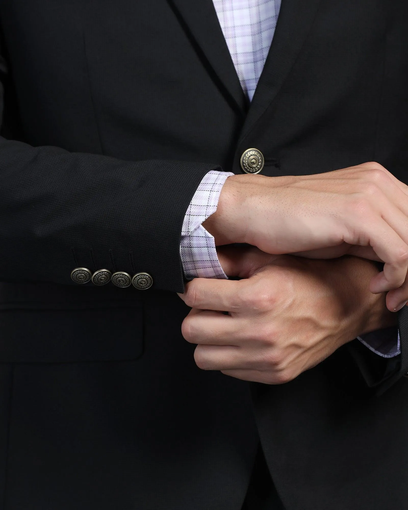 Multi Pocket Waterproof Coating Formal Black Textured Blazer - Pajero