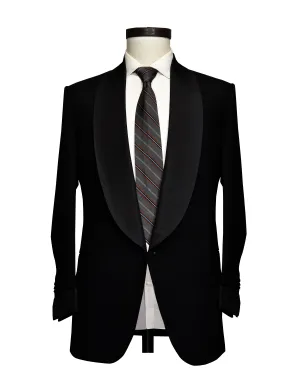 Loose Fit HighNeckDesign Dugdale Black Barathea Tuxedo Dinner Jacket