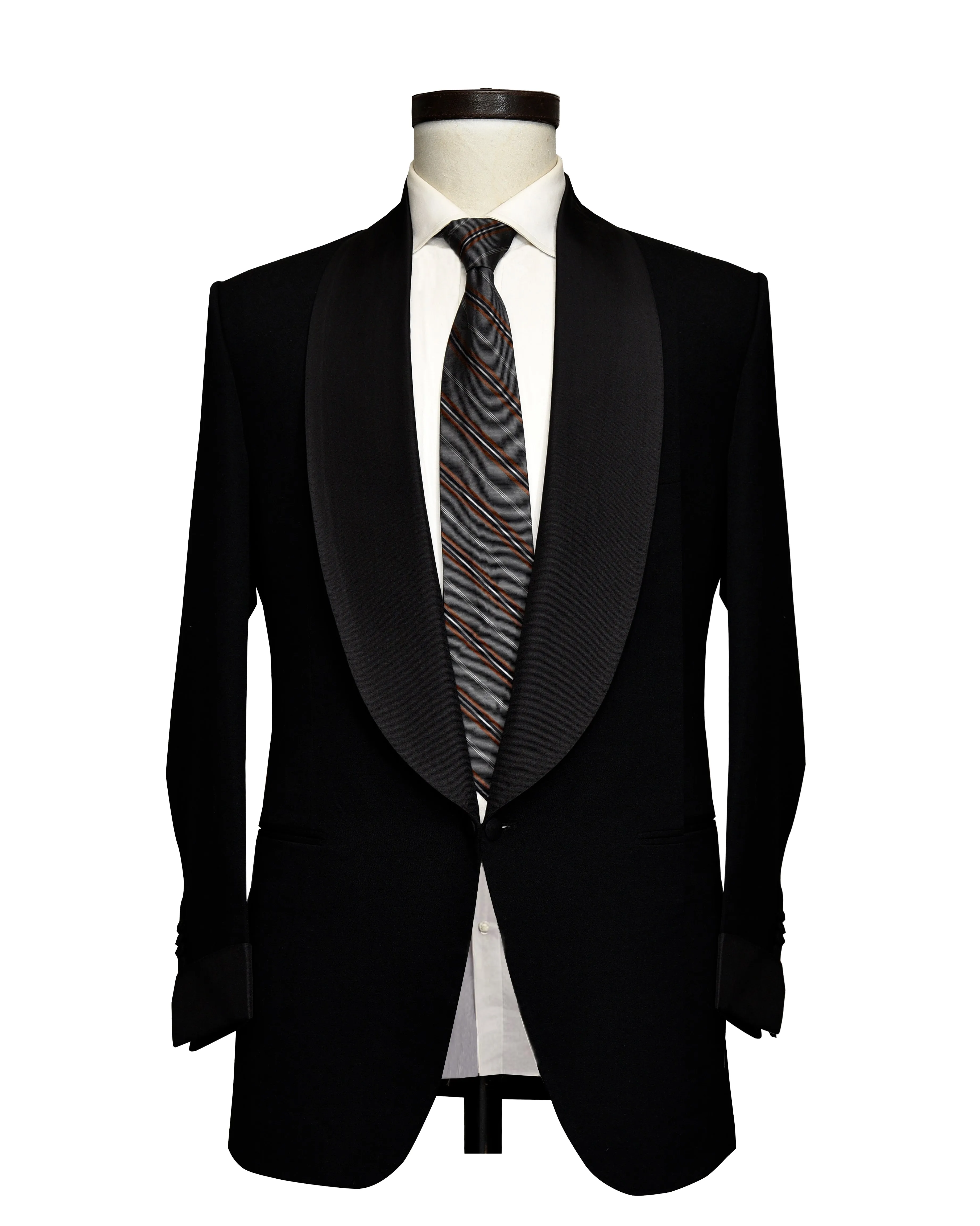 Loose Fit HighNeckDesign Dugdale Black Barathea Tuxedo Dinner Jacket