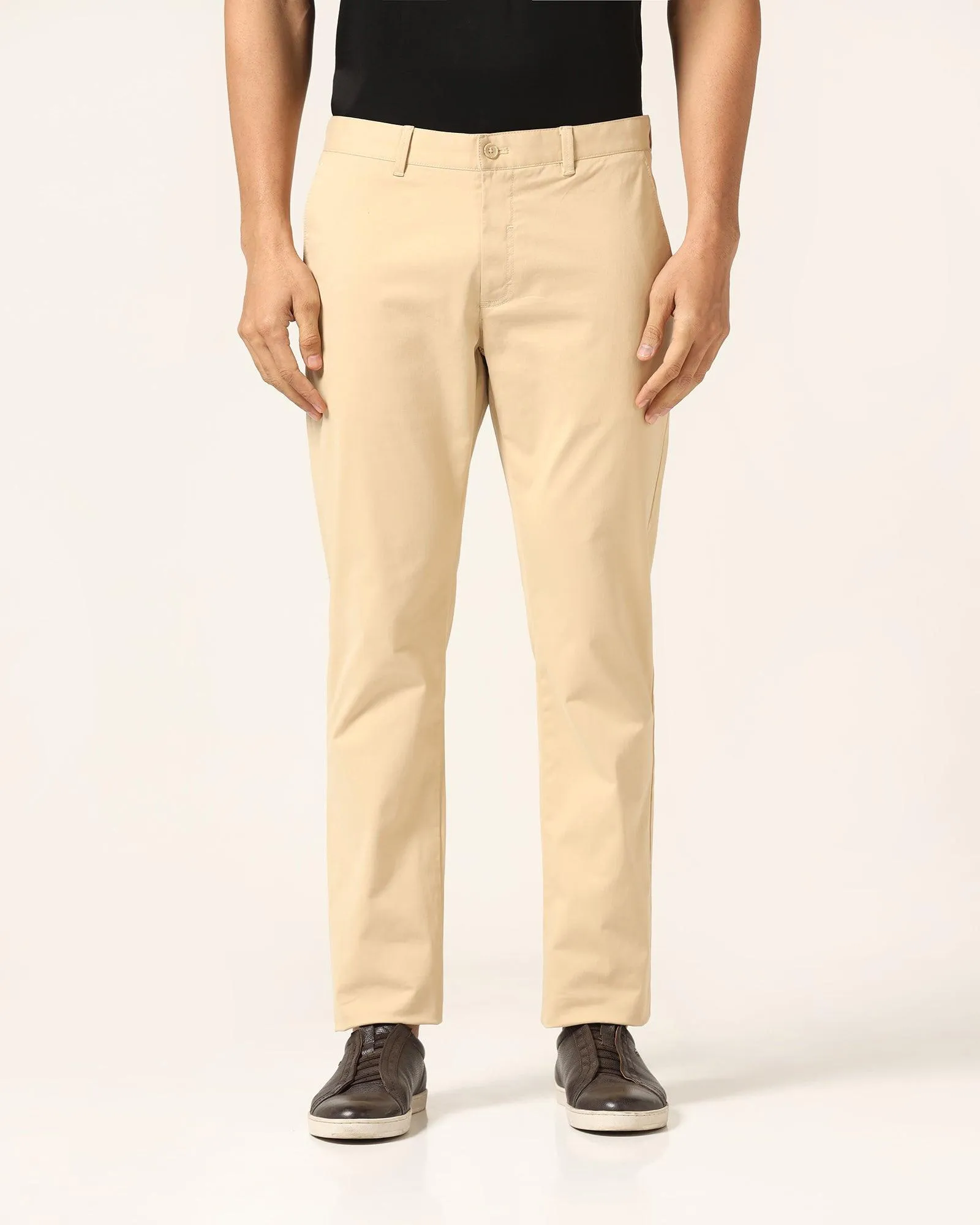 Slim Comfort B-95 Casual Beige Solid Khakis - Mario ThermalRegulatingLining Cold Weather Gear