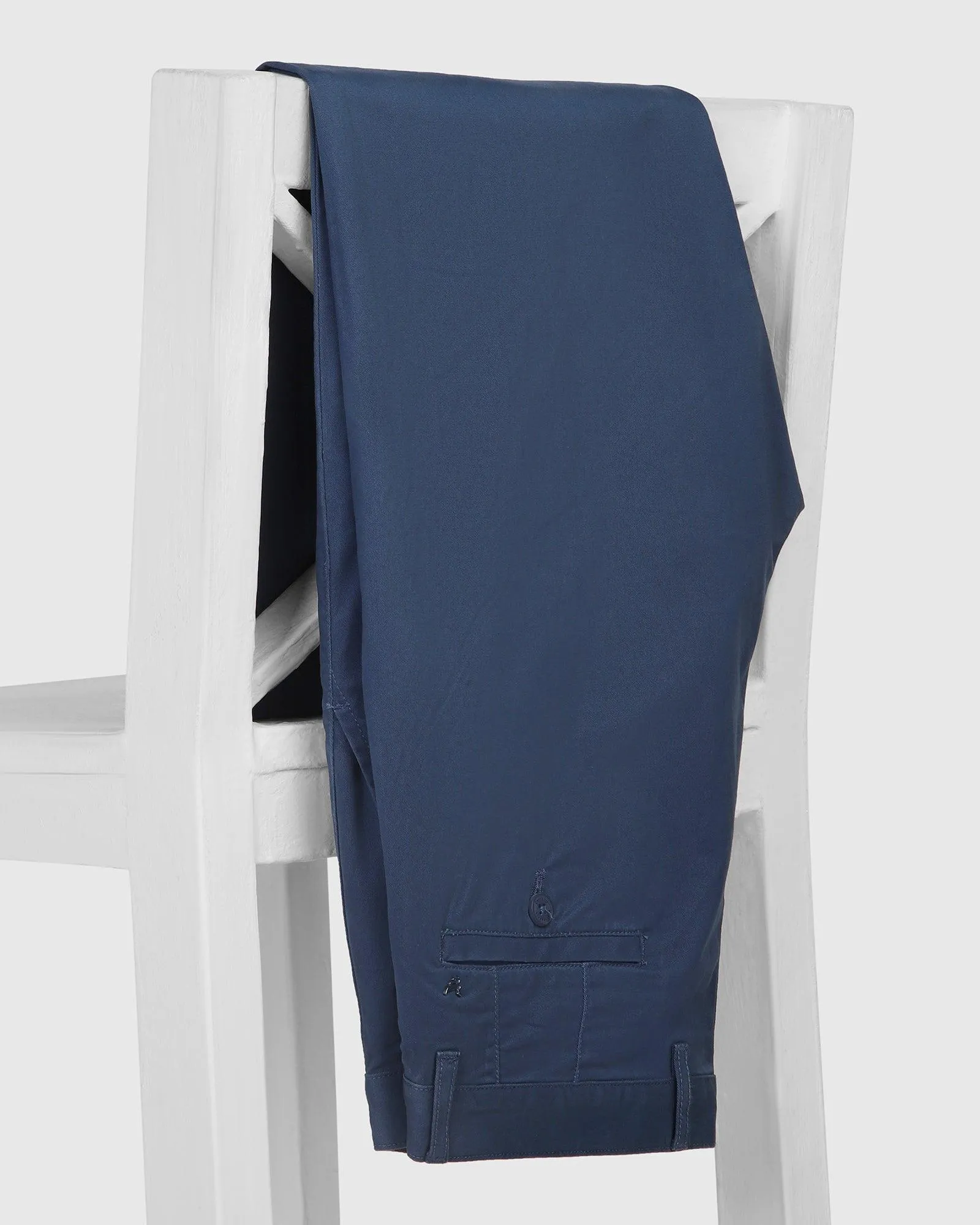 Slim Comfort B-95 Casual Blue Solid Khakis - Lab Minimal Edge Flexible Motion