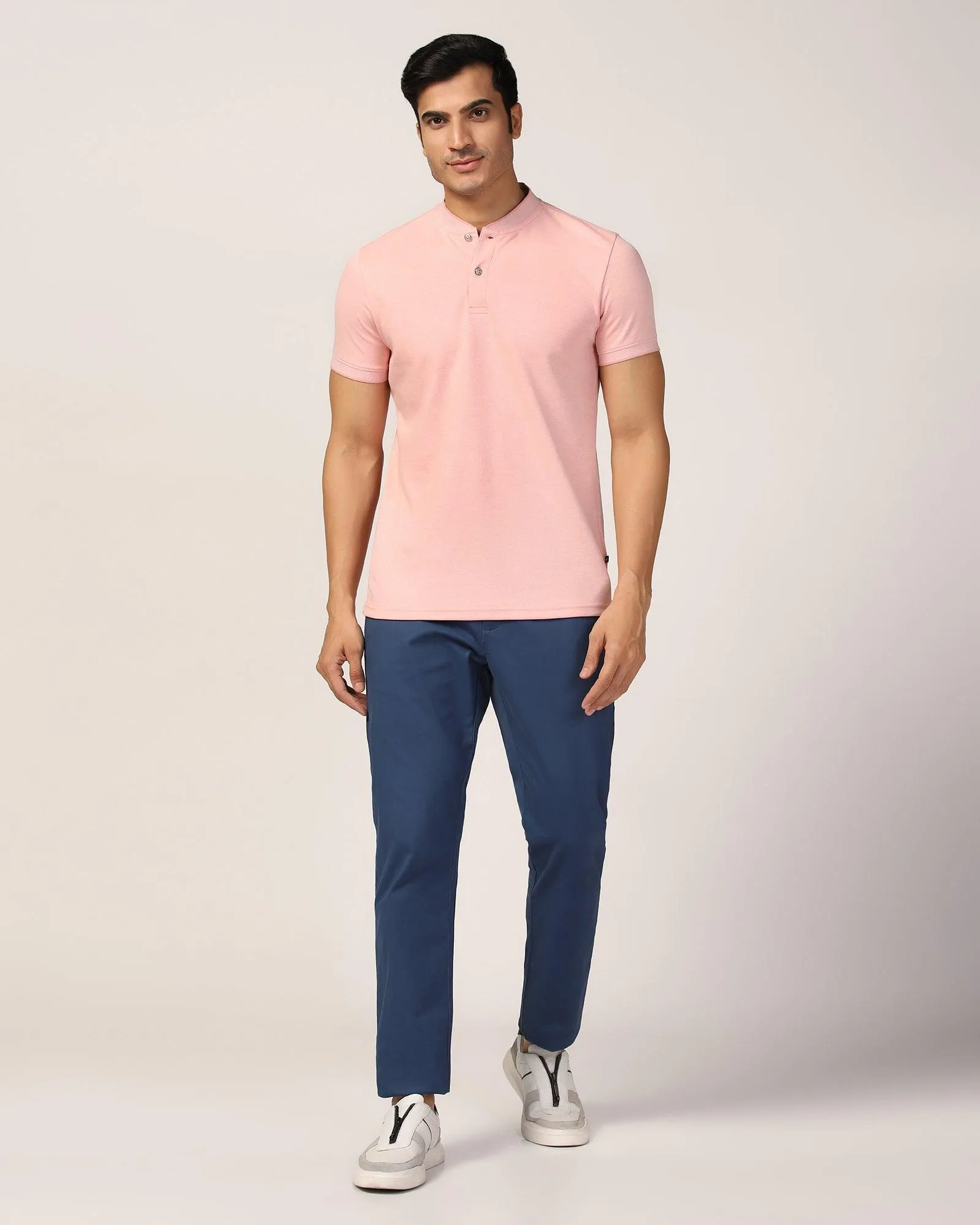 Slim Comfort B-95 Casual Blue Solid Khakis - Lab Easy Layer