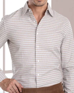 Recycled Polyester Blend Practical Style Multi Coloured Tattersall Checks Twill Shirt