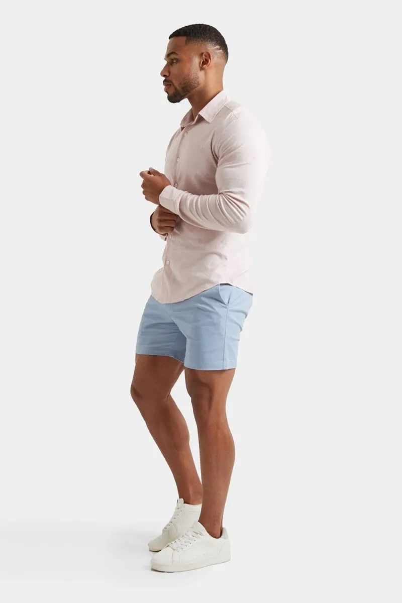 Chill Style Athletic Fit Chino Shorts 5" in Soft Blue
