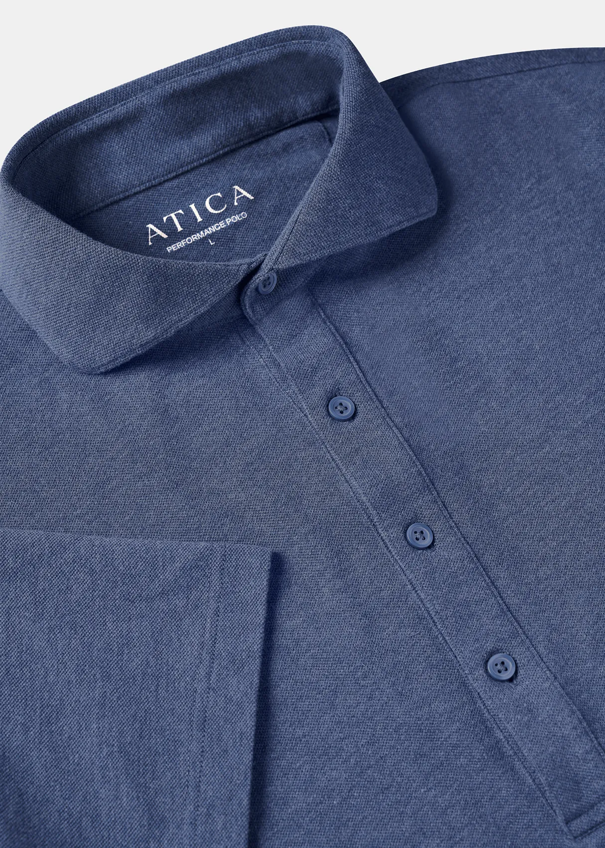 Everyday Layer Dress Collar Performance Polo - Heather Blue