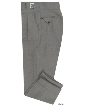 RipstopFabric Fashionable Fit Gurkha Pant in Ethomas Wool Cashmere: Light Grey Wool