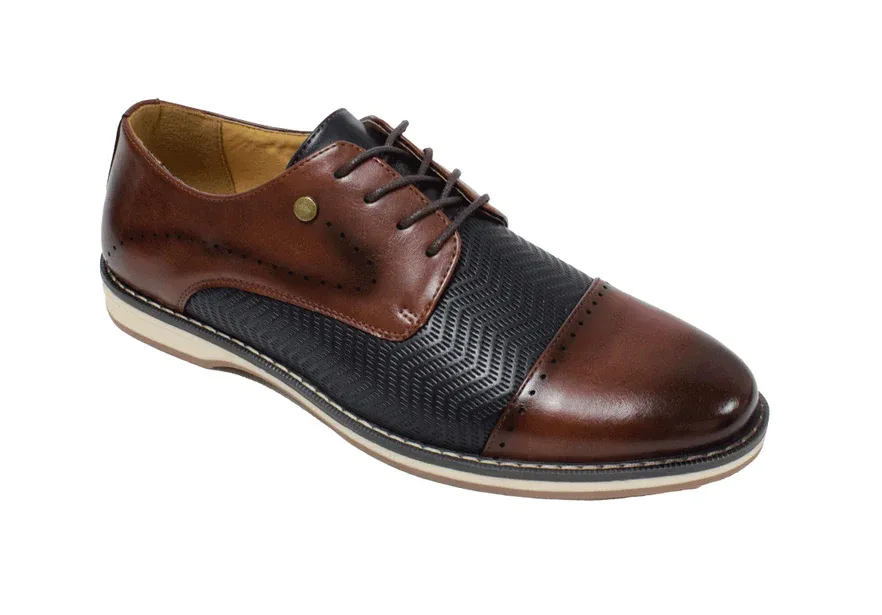 Textured Sole Pattern SINCLAIR BROWN LACE UP DRESS SHOES
