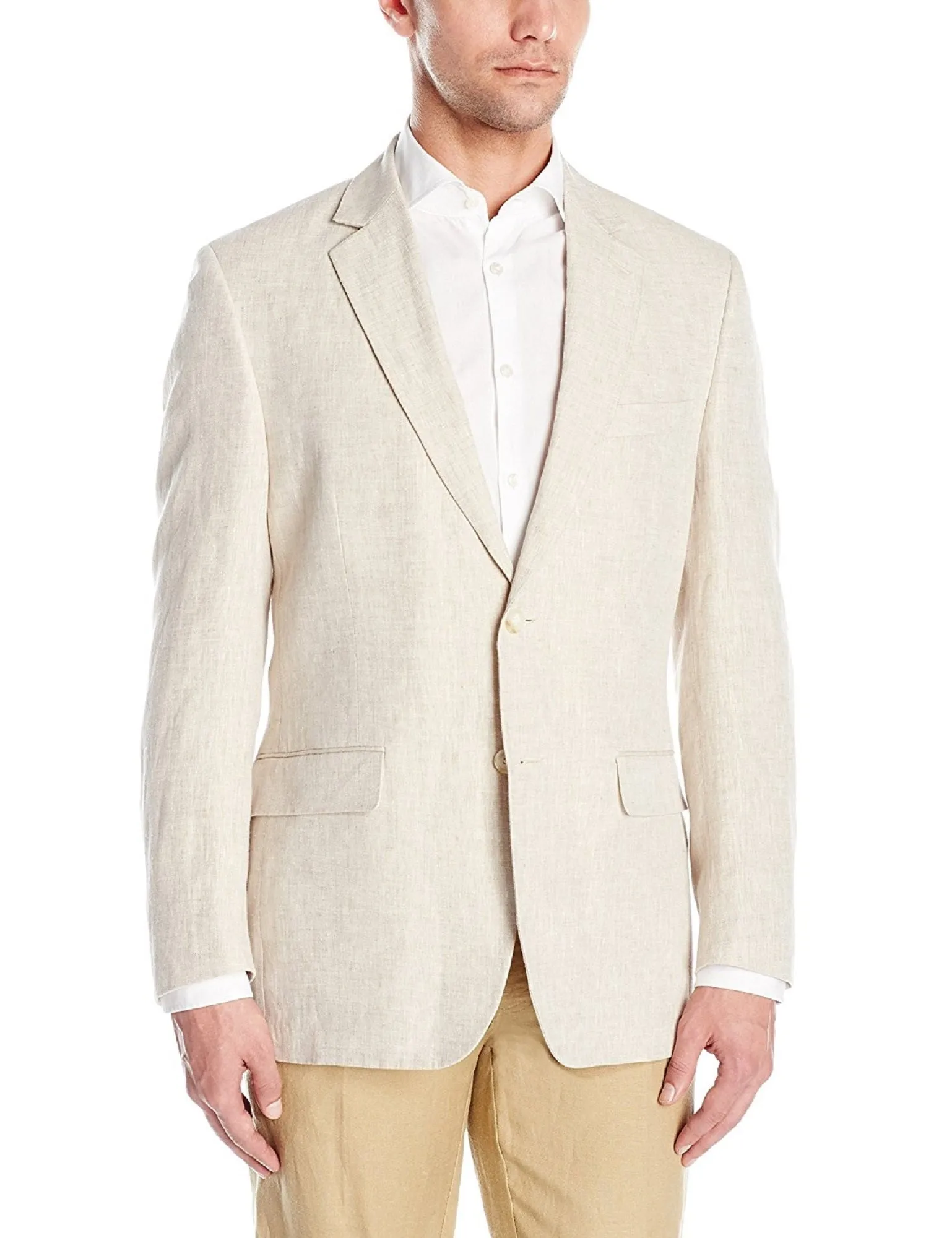 UV Resistant Finish Palm Beach Brock Natural Linen Coat Big and Tall