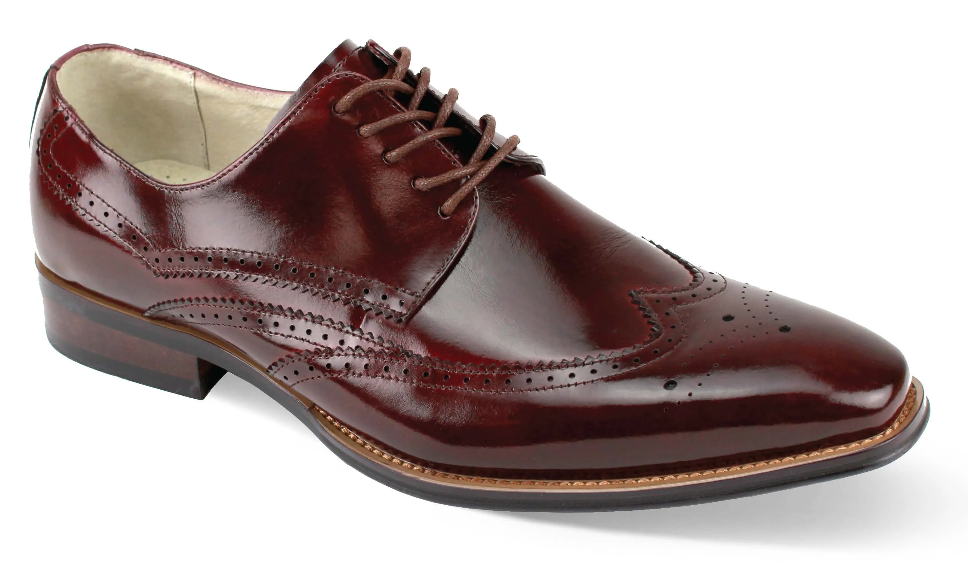Breath Fresh Classic Chic Bennu Collection: Gentlemen Classic Wingtip Lace Shoes in Burgundy