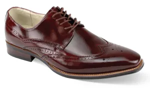 Molded Insole Light Run Bennu Collection: Gentlemen Classic Wingtip Lace Shoes in Burgundy