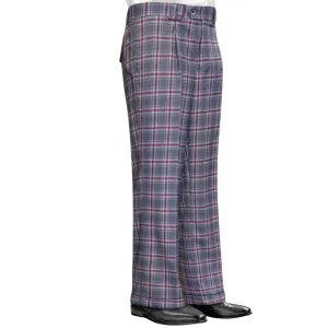 Minimal Stretch Fit Cozy and Relaxed Titania Collection: Charcoal Plaid Wide-Leg Pants
