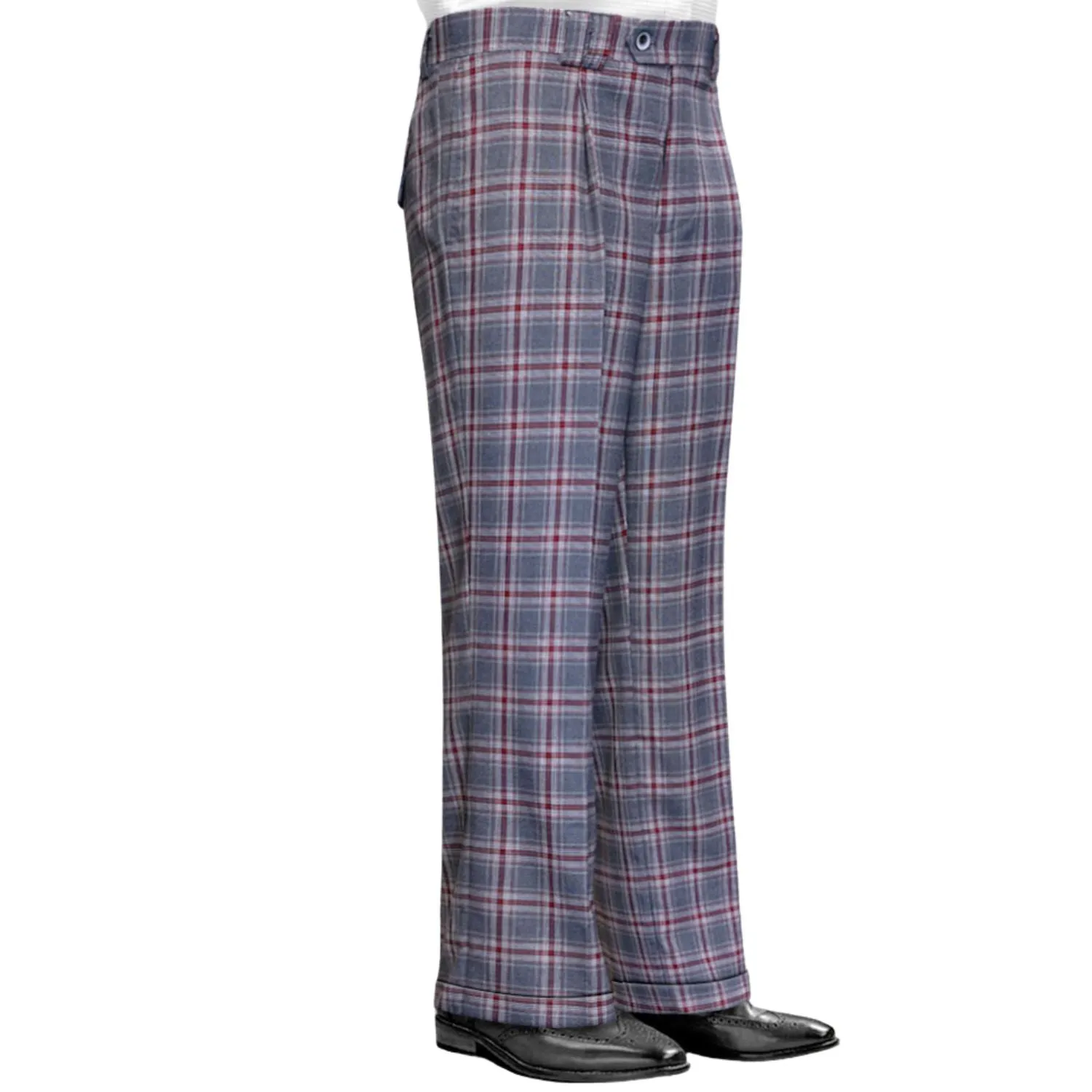 Minimal Stretch Fit Cozy and Relaxed Titania Collection: Charcoal Plaid Wide-Leg Pants