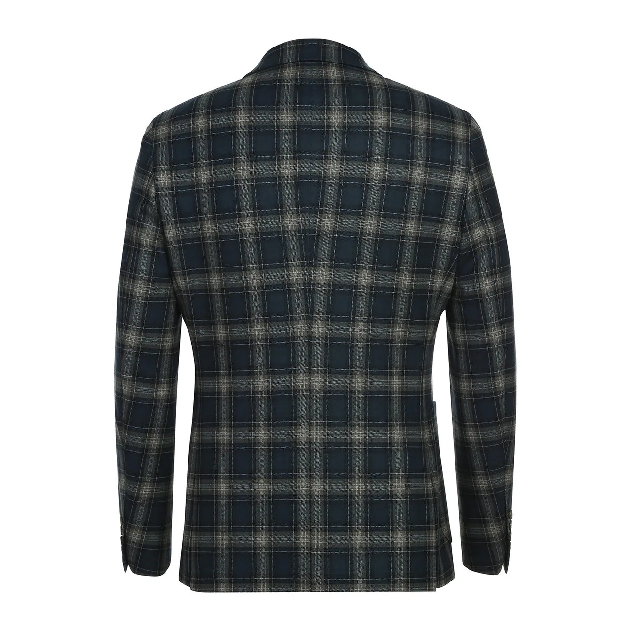 Double Layered Hood Pellagio Men's Half Canvas Blazer Navy Brown PF23-12