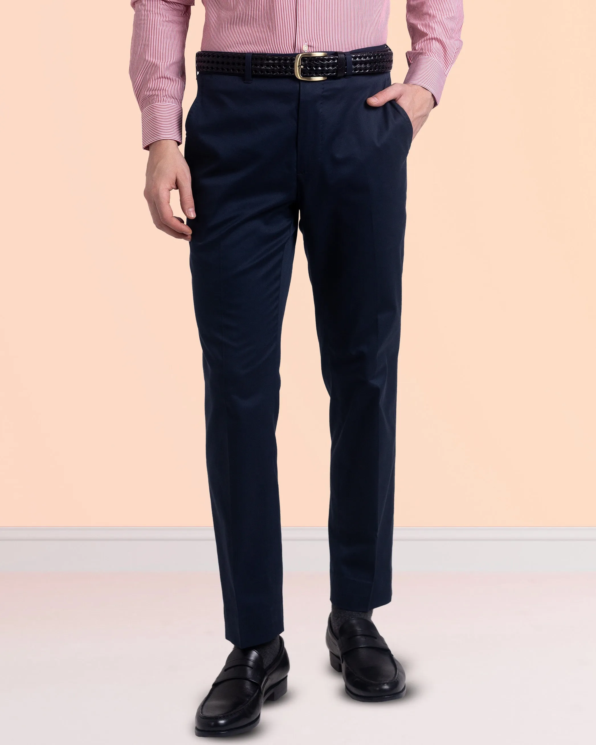 Dark Navy Twill Dress Pant Temperature Regulating