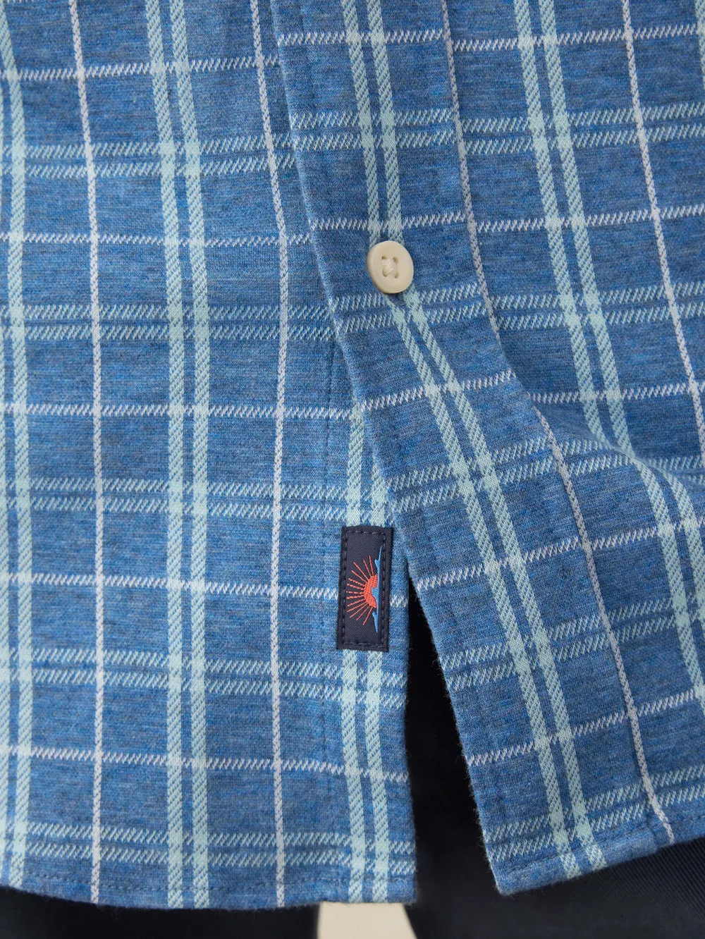 Coastline Knit Shirt - Ocean Sky Plaid StainlessZippers Cold Weather Wear