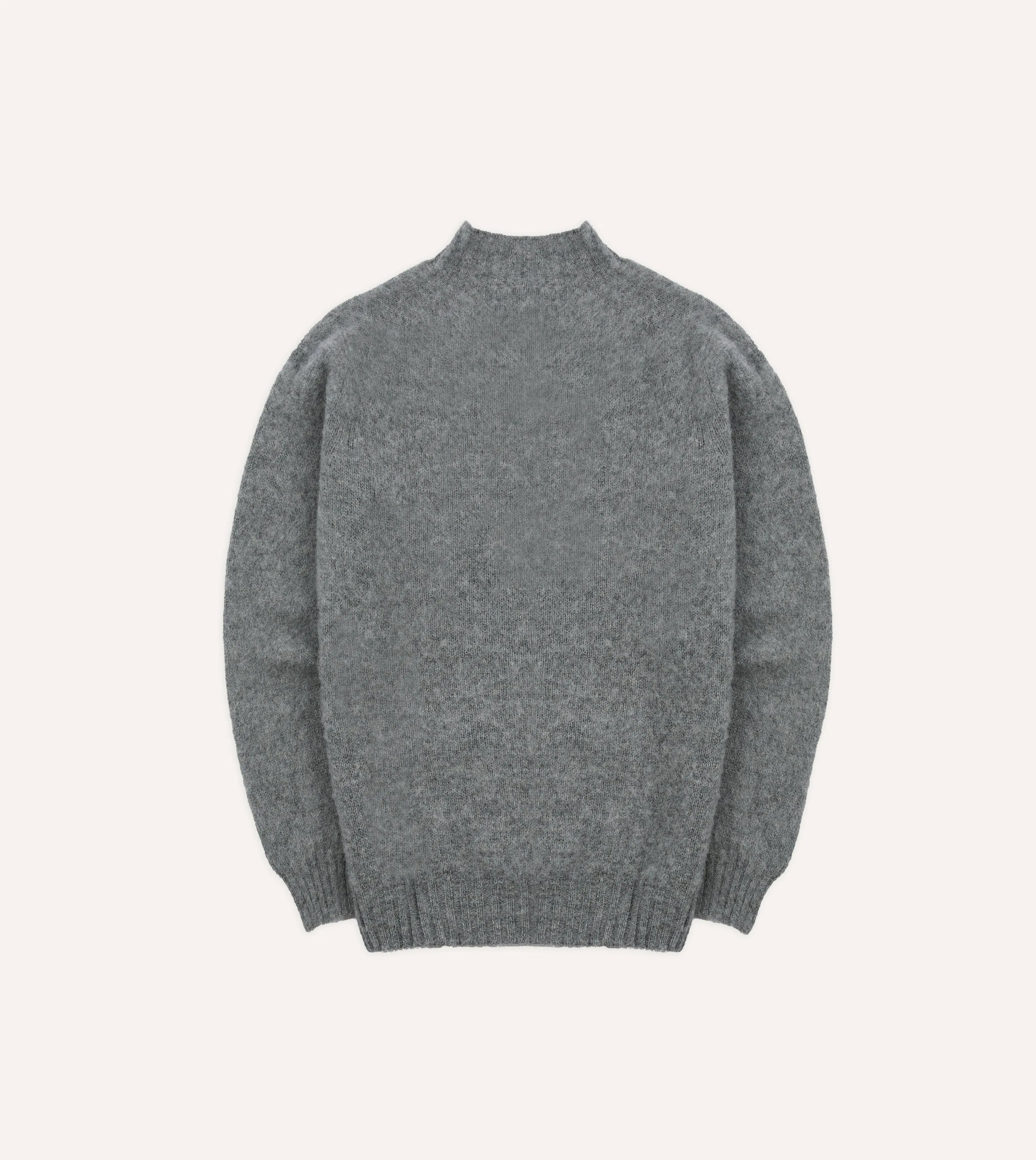 Comfortable Shoes All-Occasion Grey Brushed Shetland Mock Neck Jumper