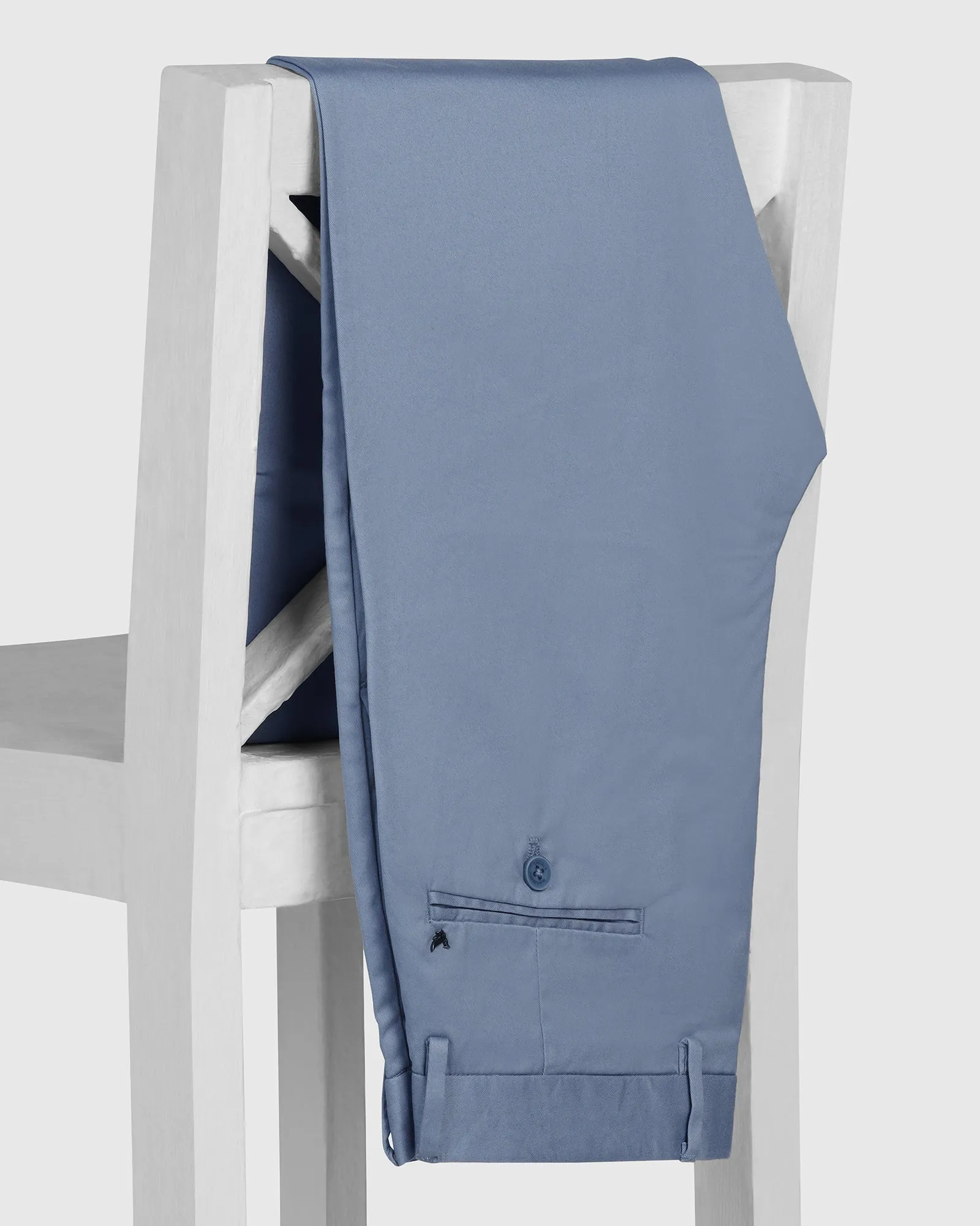 Slim Fit B-91 Casual Blue Solid Khakis - Martin StaticResistantMaterial
