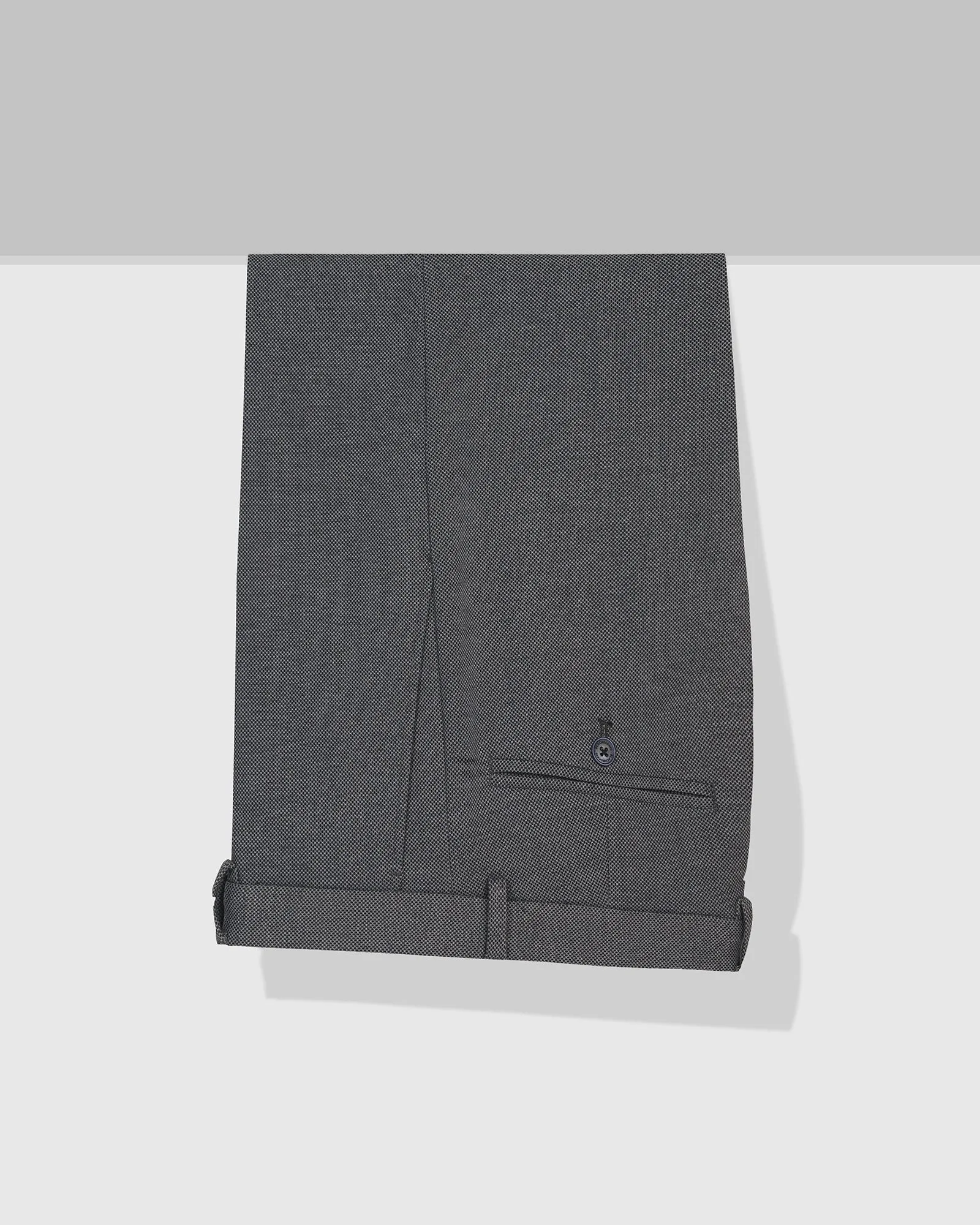 Friction Resistant Fabric Slim Fit B-91 Formal Navy Printed Trouser - Enzo