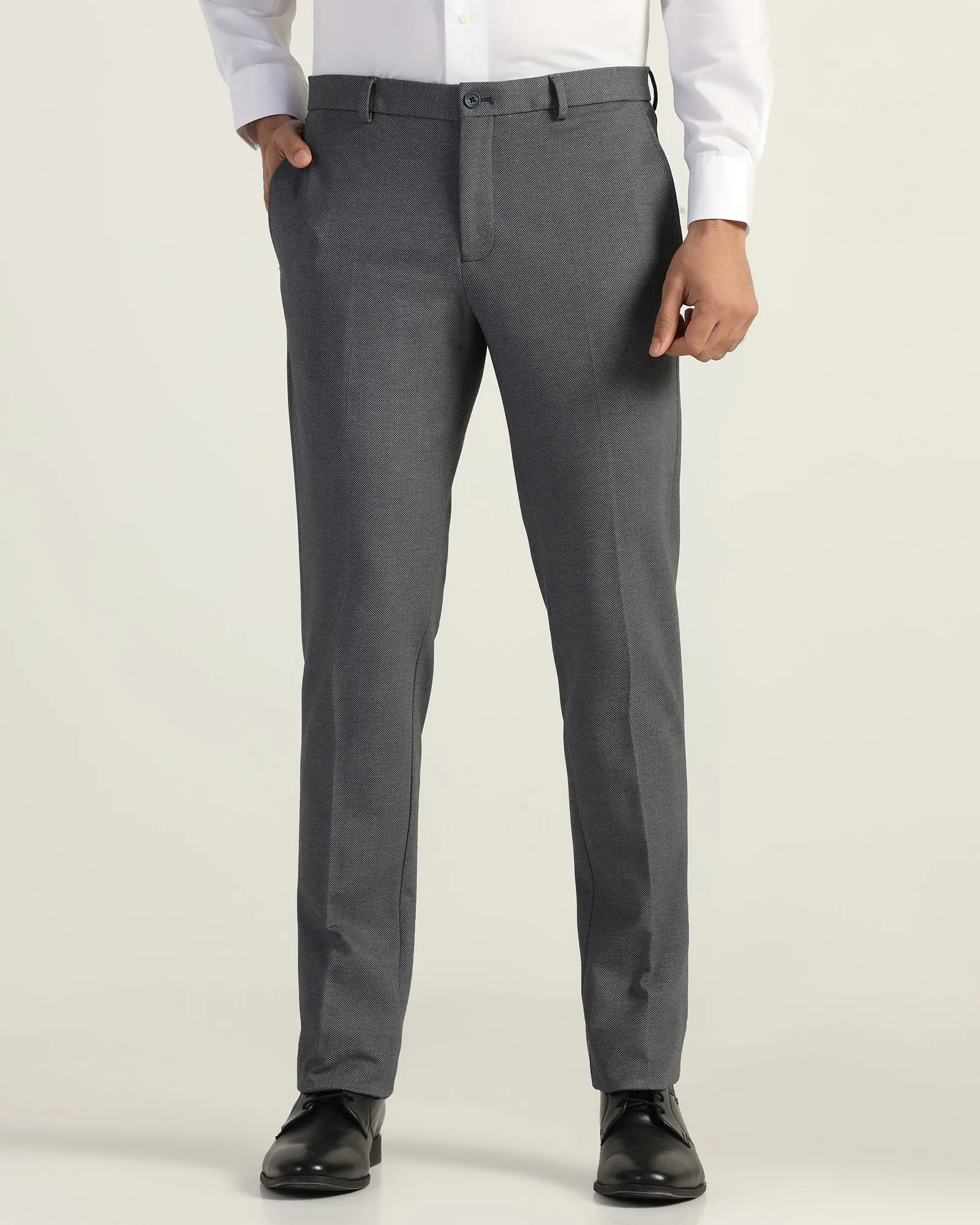 Lightweight insulation Timeless Comfort Fit Slim Fit B-91 Formal Navy Printed Trouser - Enzo