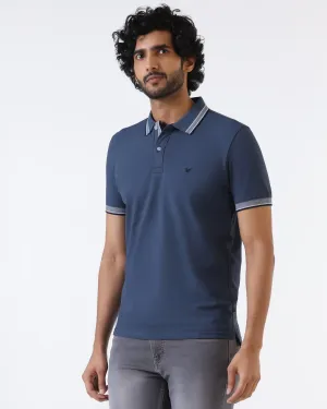Mid Blue Solid Polo - Taurus Clubhouse Ready