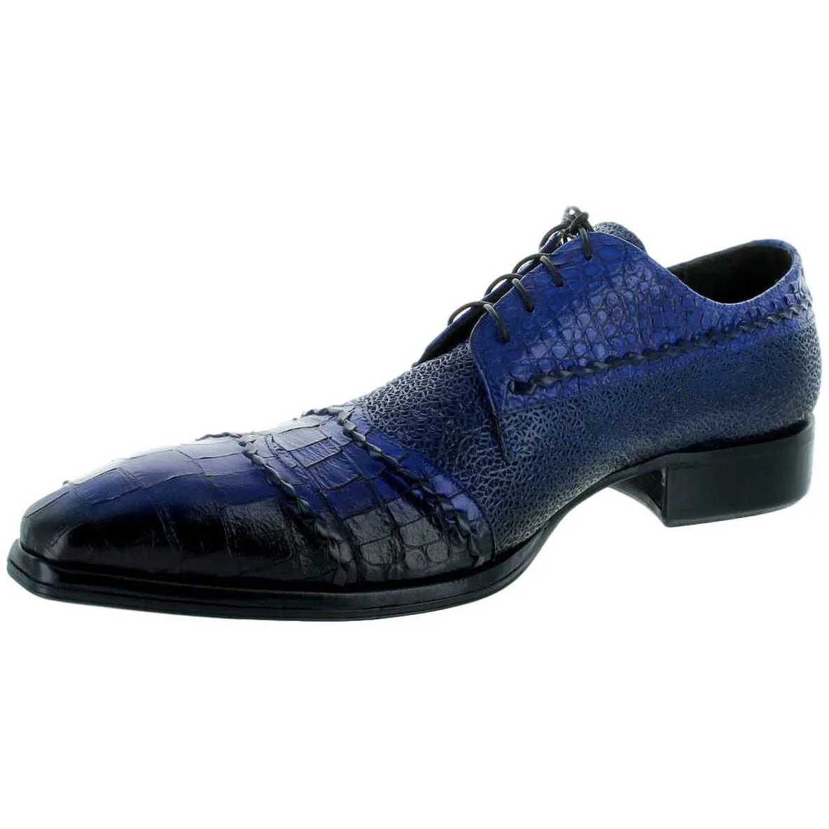 Guest Style Jo Ghost Blue Gator Print Louisiana Baby Wing Tip Oxford Shoe