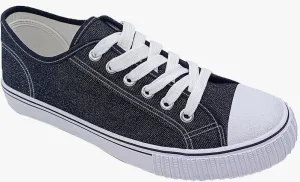 Quick On Easy To Clean Navy Lace Up Classic Canvas Men's Shoes SP643