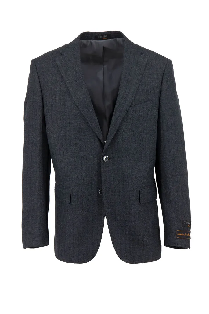 CompactPacking Lightweight Insulation Technology Tiglio Luxe Gray with Pinstripe Dolcetto Modern Fit, Pure Wool Jacket TL3321