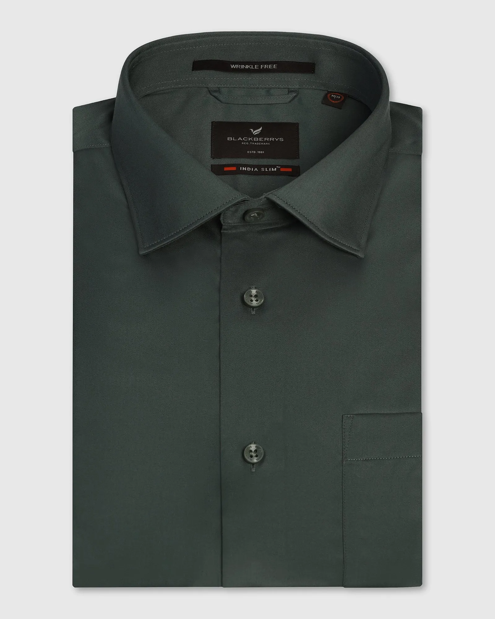 Nautical Look Metallic Finish Non Iron Formal Green Solid Shirt - Georgia