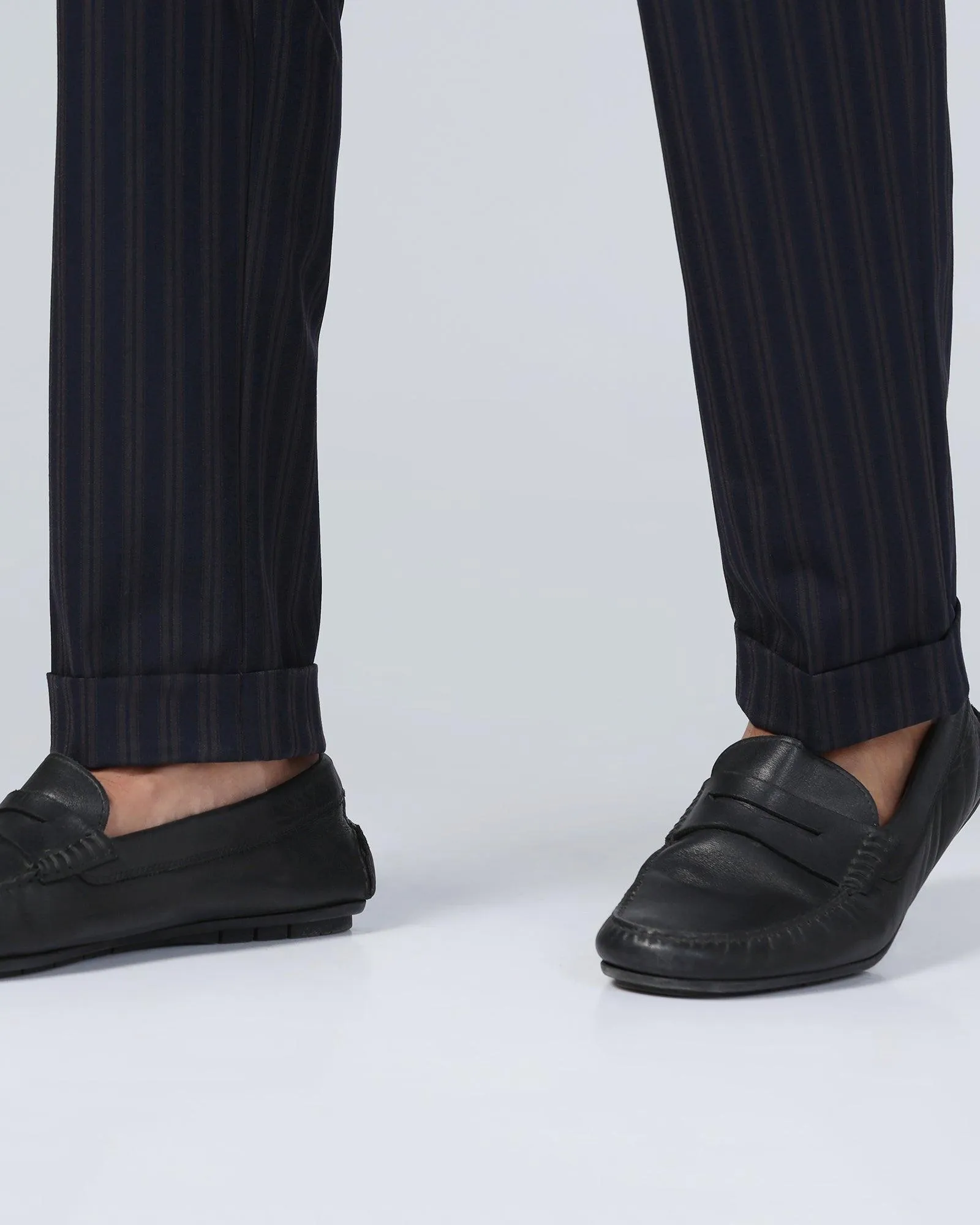 Sneaker Fit Brown Stripe Pant - Polo Double Stitched Quality Material