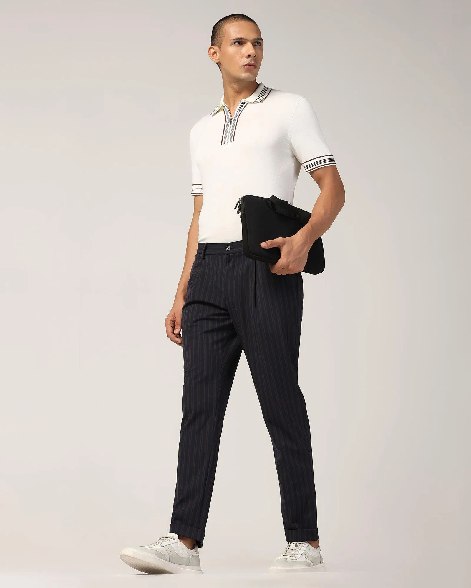 Sneaker Fit Brown Stripe Pant - Polo Day Adventure