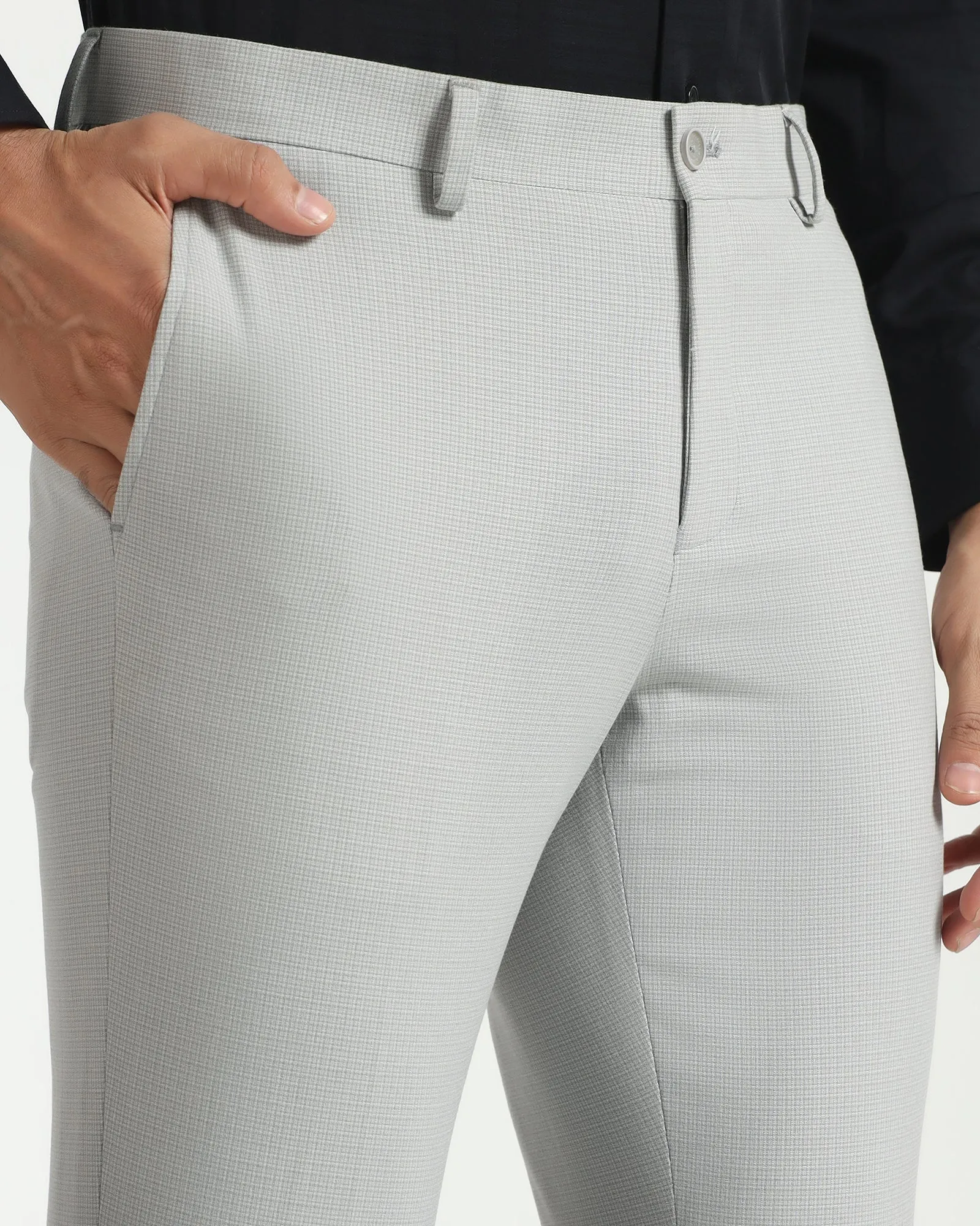 FadeResistantTreatment Non Restrictive Cut Slim Fit B-91 Formal Olive Textured Trouser - Tom