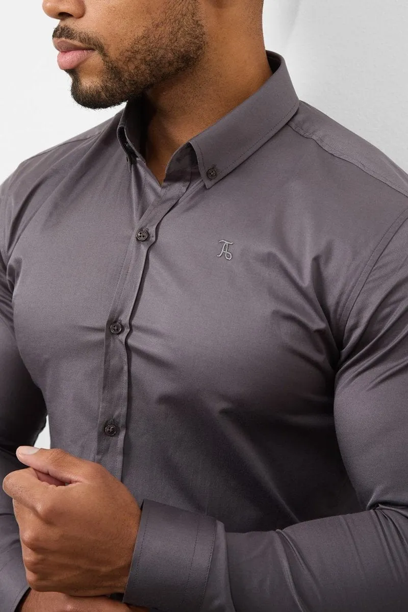 Athletic Fit Signature Shirt 2.0 in Grey High-End Fashion