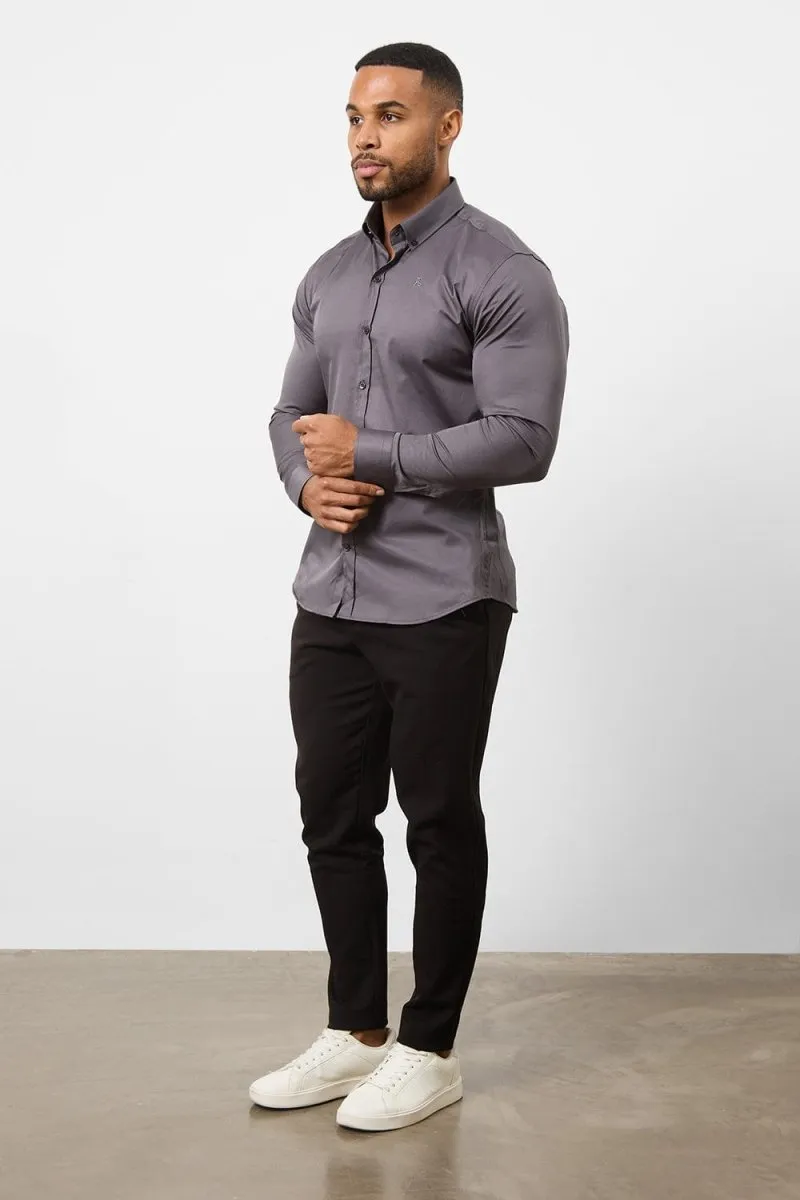 Athletic Fit Signature Shirt 2.0 in Grey Performance Fabric Petite Cut