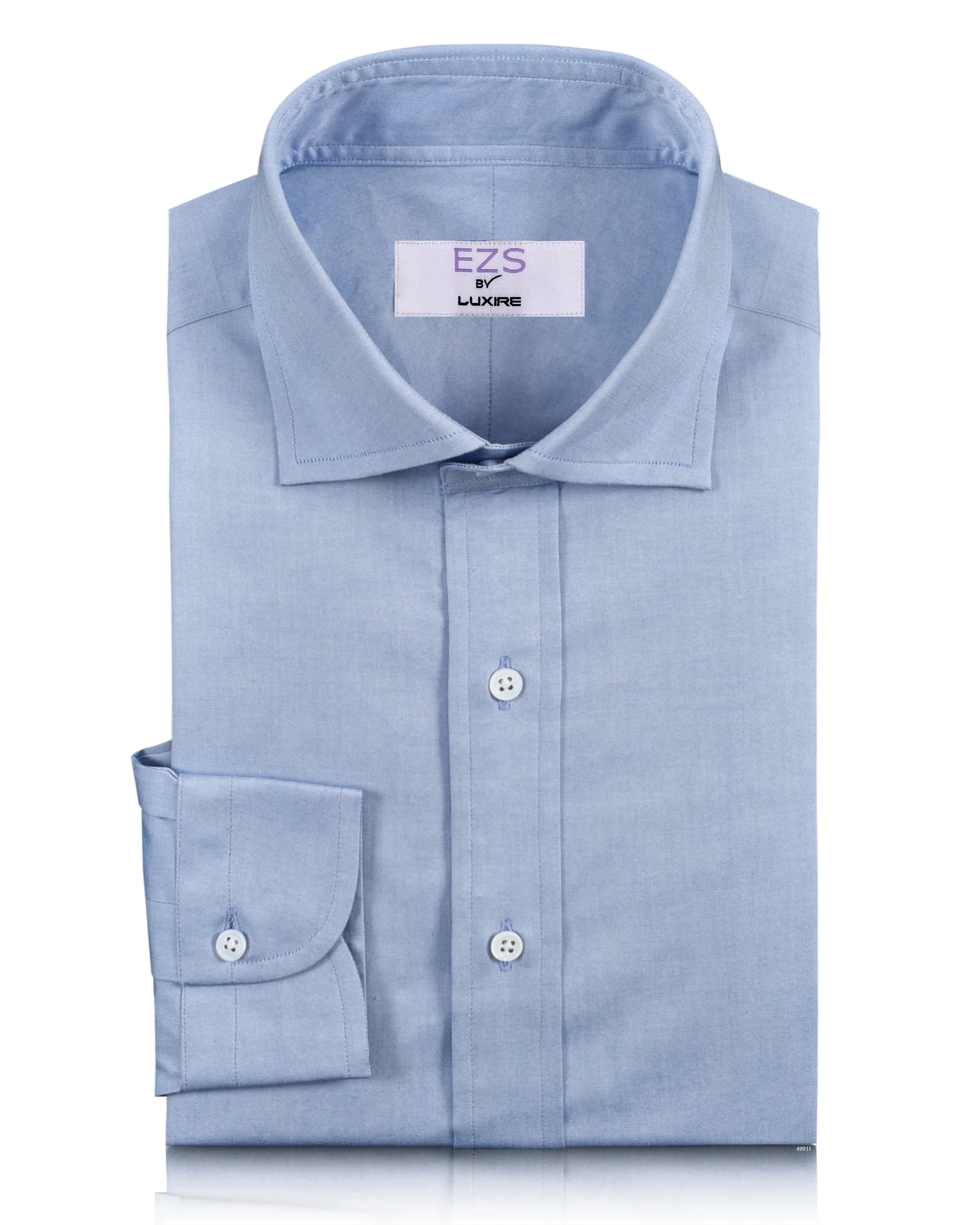 Urban Fashion Urban Style EZS Sky Blue Pinpoint Oxford Shirt