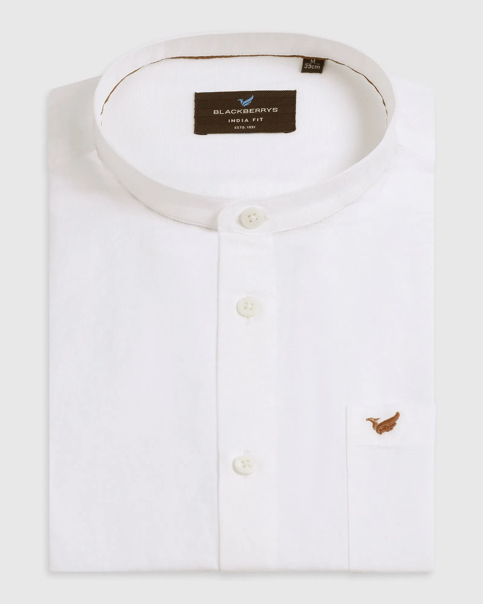 White Linen Solid Shirt - Salmon Winter Essentials