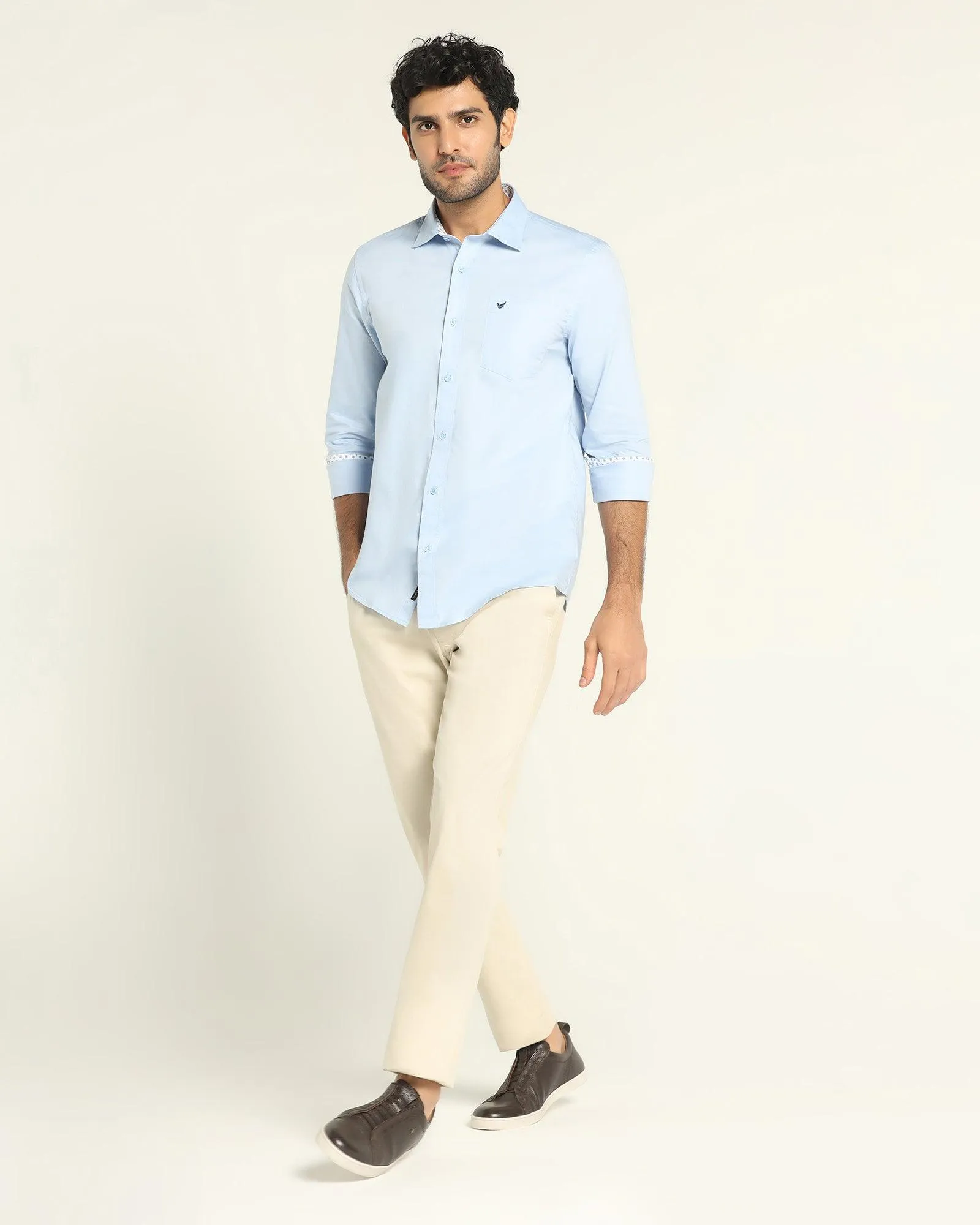 Casual Blue Solid Shirt - Torch Day-To-Night Wear