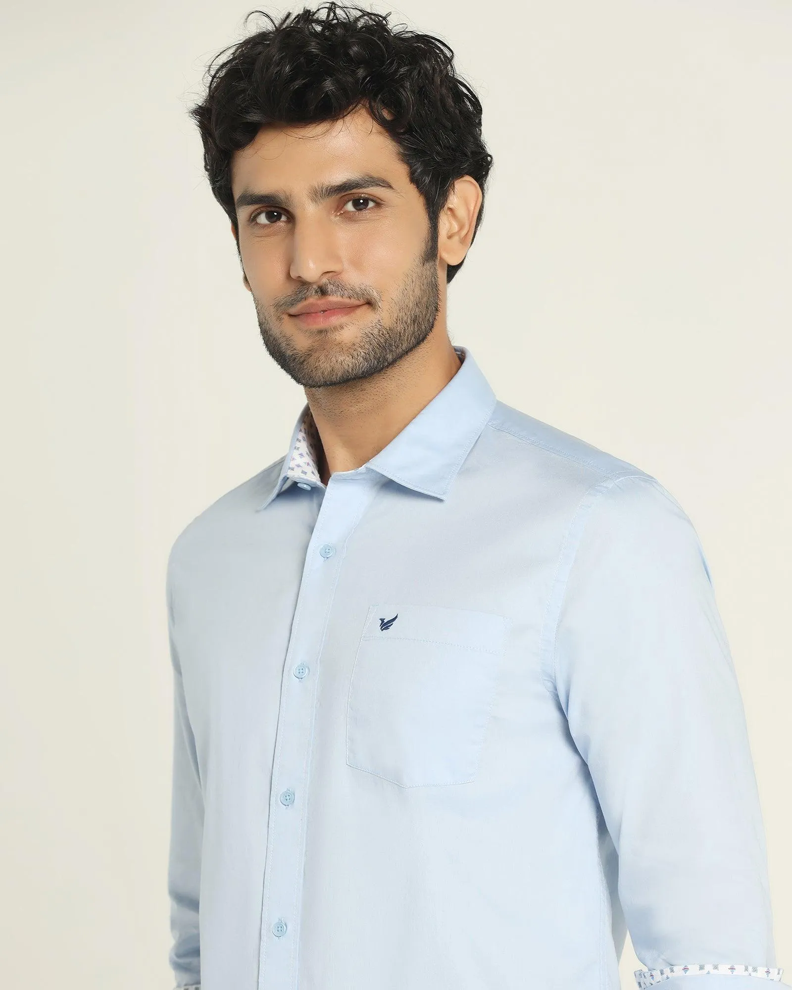 Casual Friday Casual Blue Solid Shirt - Torch