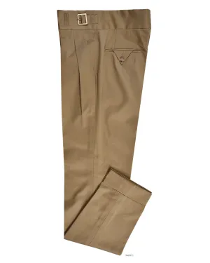 Gurkha Pant in Cotton Twill: Sand Fossil Beige No Ride Up