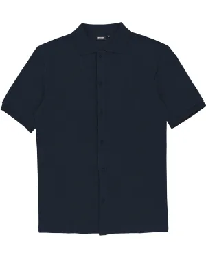 Contemporary Design Sheen Navy Knit Shirt
