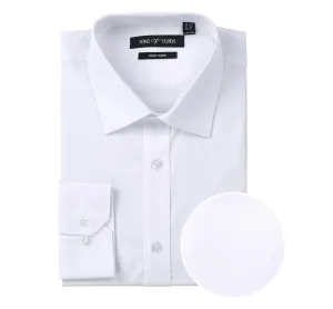Plus size option VERNO White Classic Fit Long Sleeve Travel Easy-Care Cotton Dress Shirt CS0220