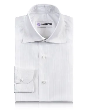 Wrinkle-Free Comfortable Wear Brembana White Skyblue Pinstripes Shirt