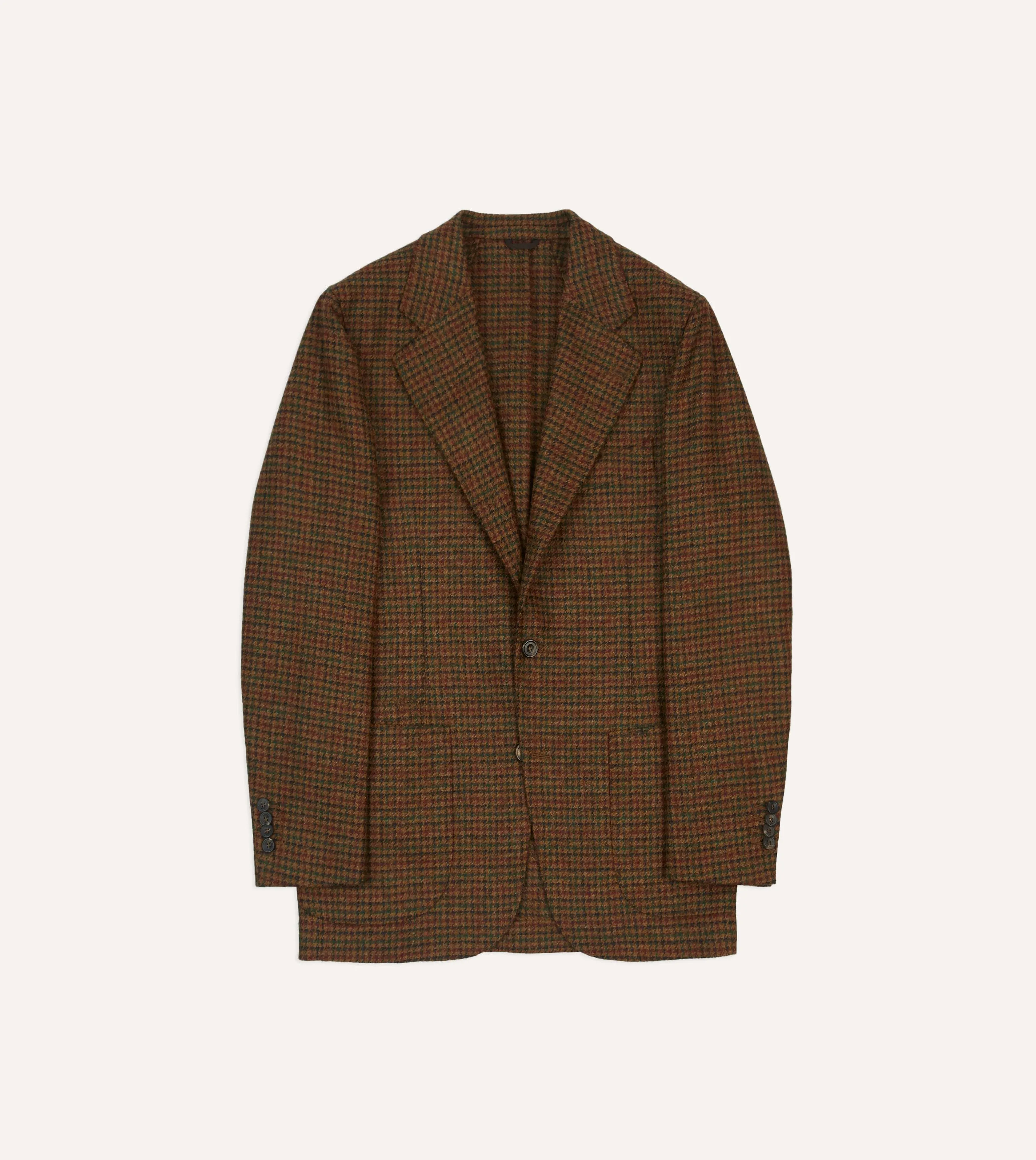 Brown Gun Club Check Tweed Blazer Neutral Tones Look