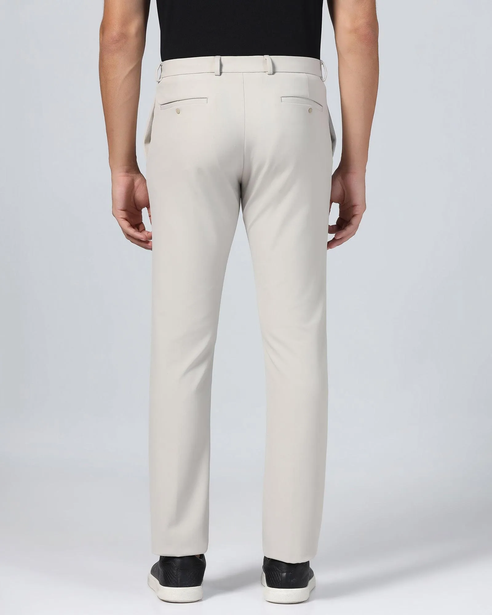 Stretchable Waist TechPro Slim Fit B-91 Formal Beige Solid Trouser - Ashley