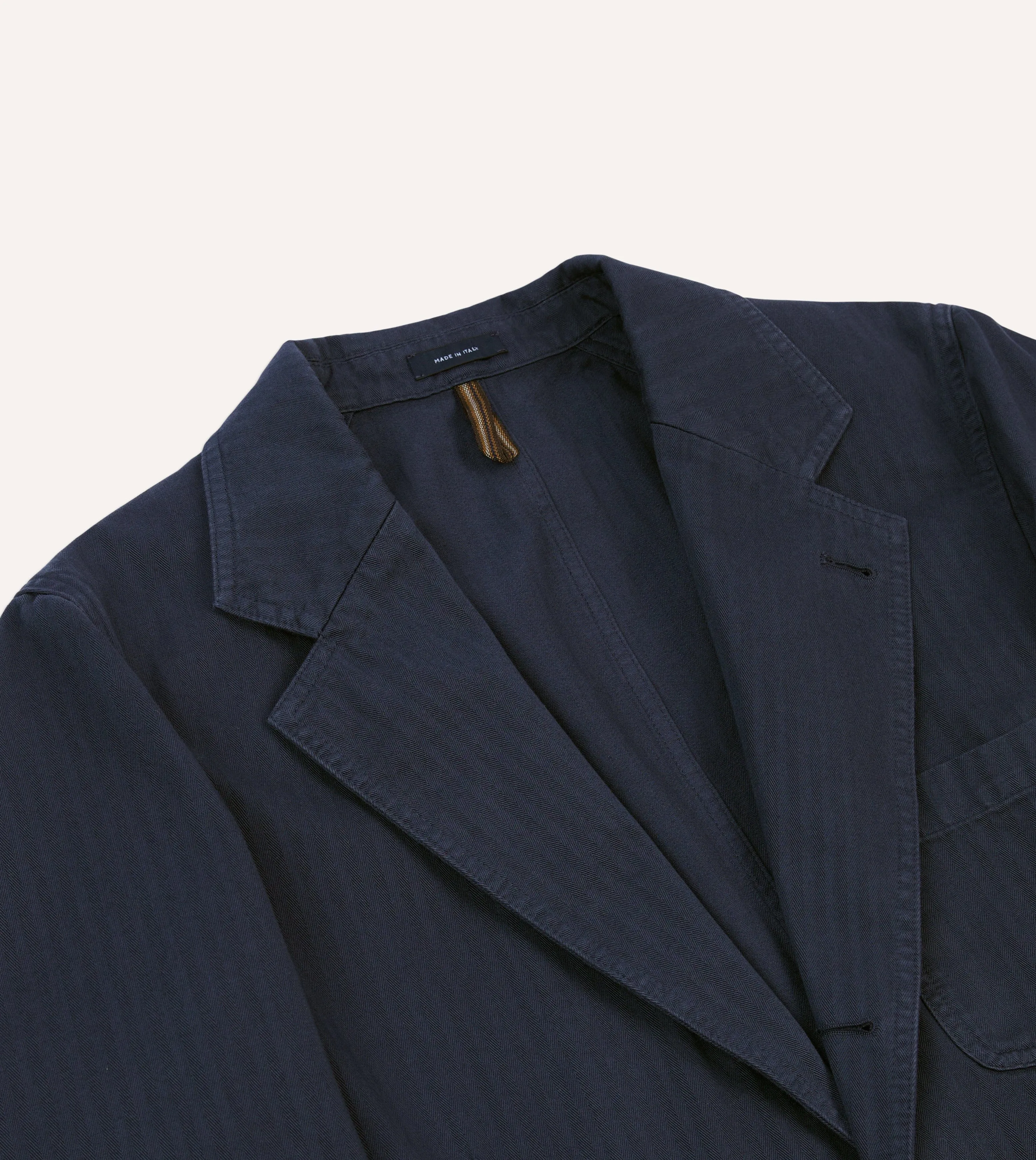 Navy Herringbone Cotton Games Blazer Mk. I Convertible Features