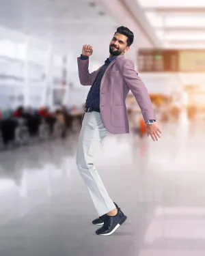 Anti Pilling Technology Adventure Day Look TechPro Formal Dusty Pink Textured Blazer - Renault