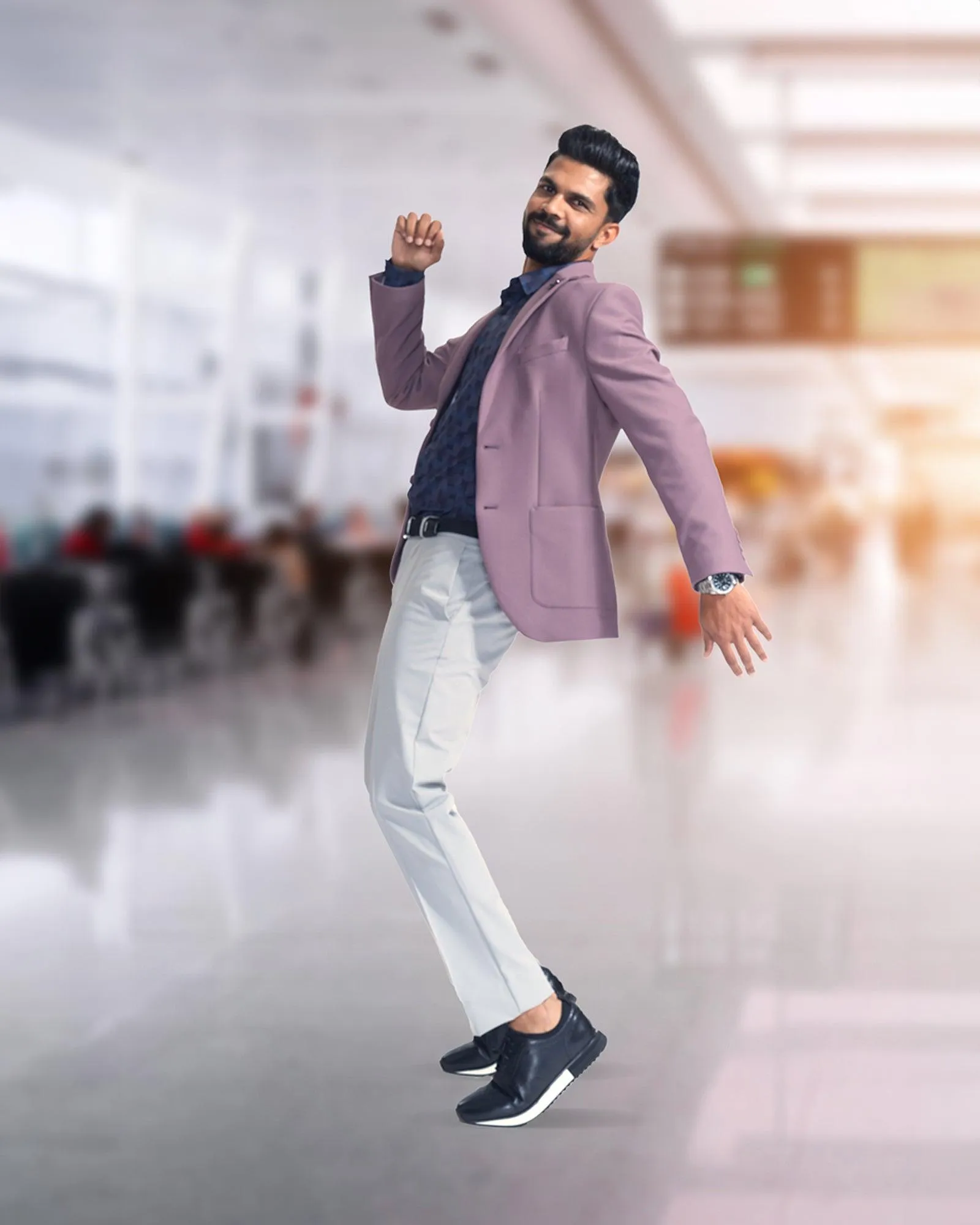 Anti Pilling Technology Adventure Day Look TechPro Formal Dusty Pink Textured Blazer - Renault