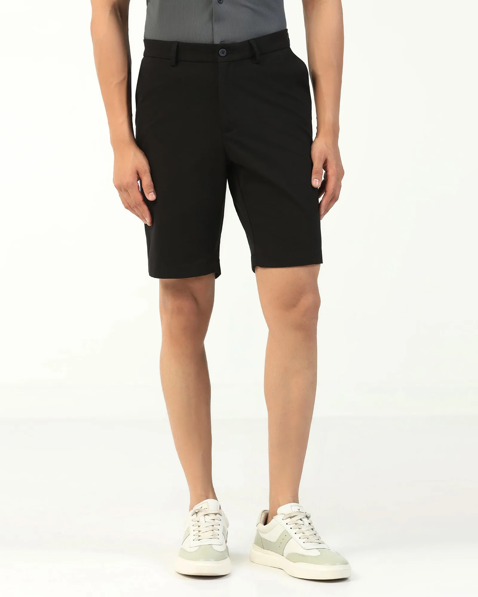 TechPro Casual Black Solid Shorts - Serry Travel Clothing