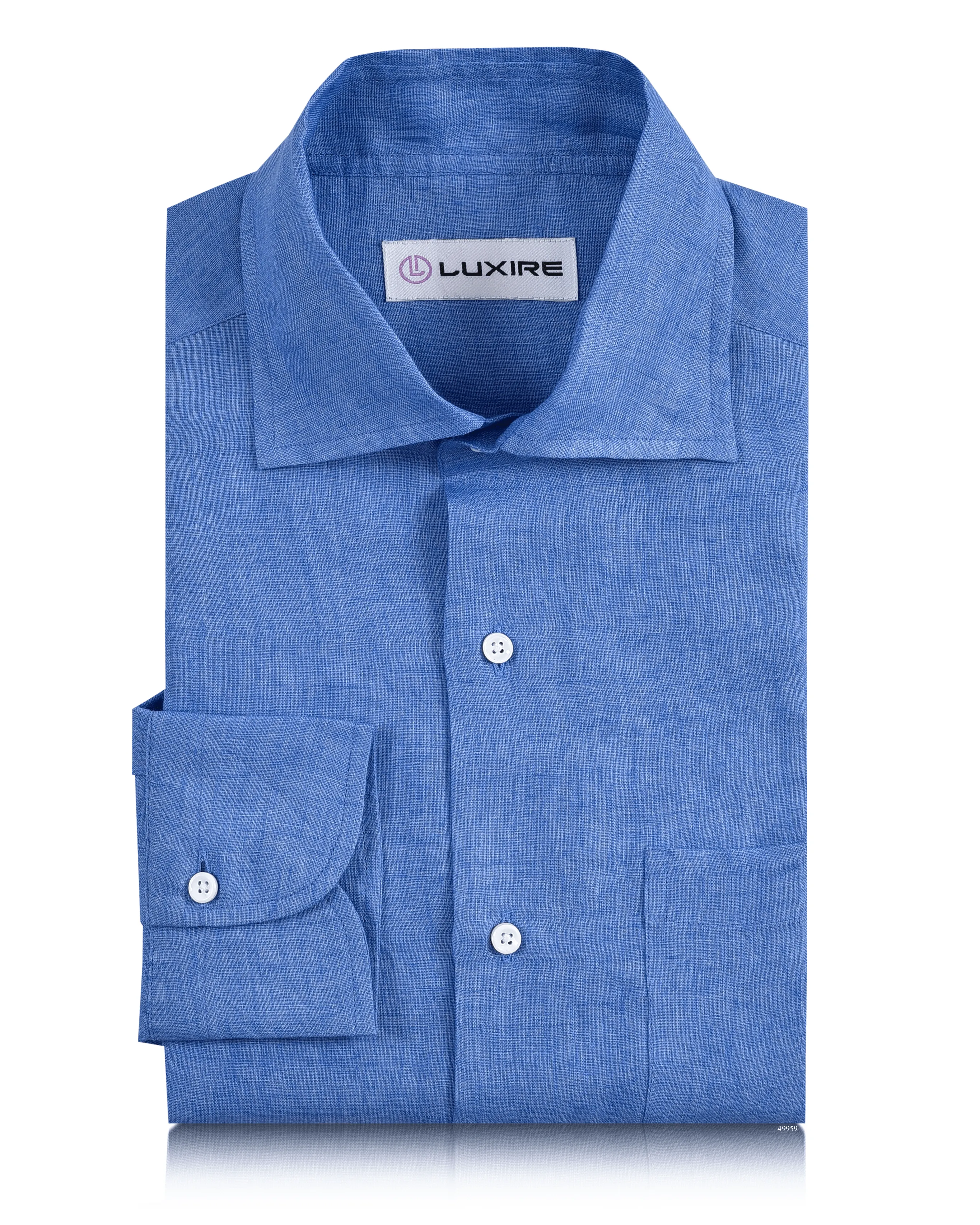 Saga Fit Blue Linen Classic Shirt